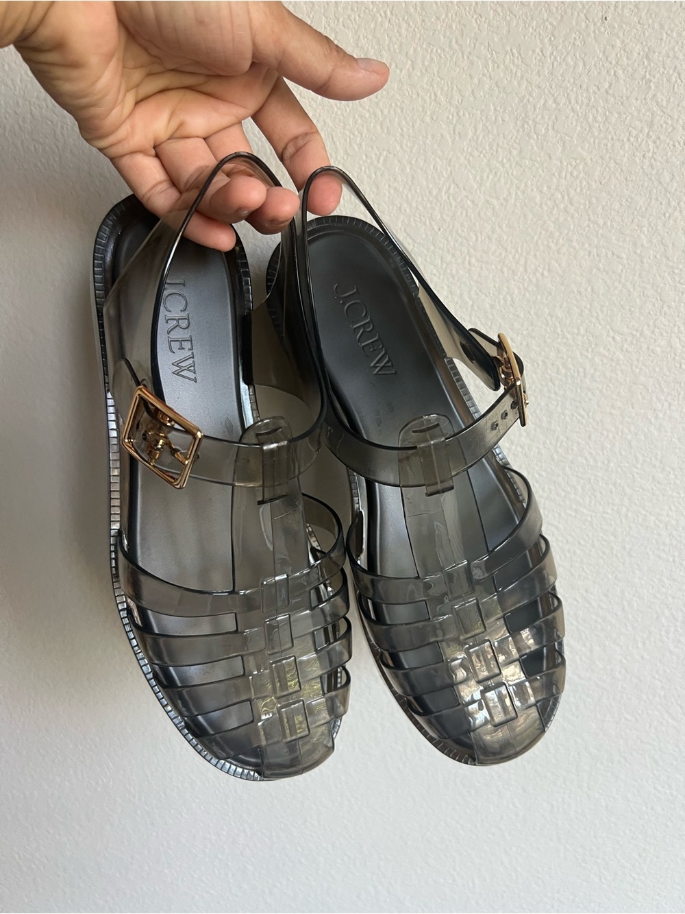J Crew Women’s Jelly Slingback Sandals in Smoke Gray -Sold Out - Picture 4 of 11